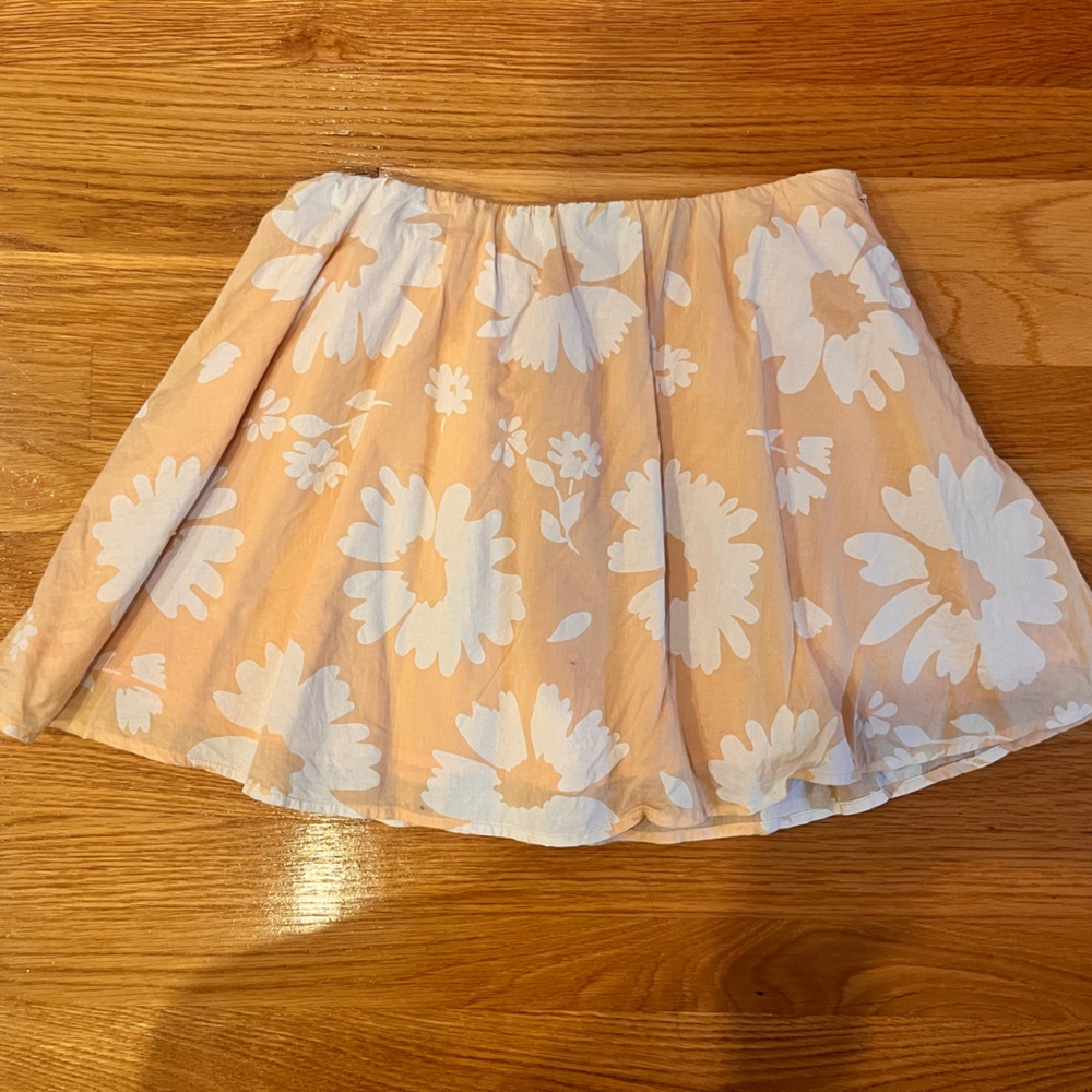 American Eagle Outfitters Peach Floral Mini Skirt